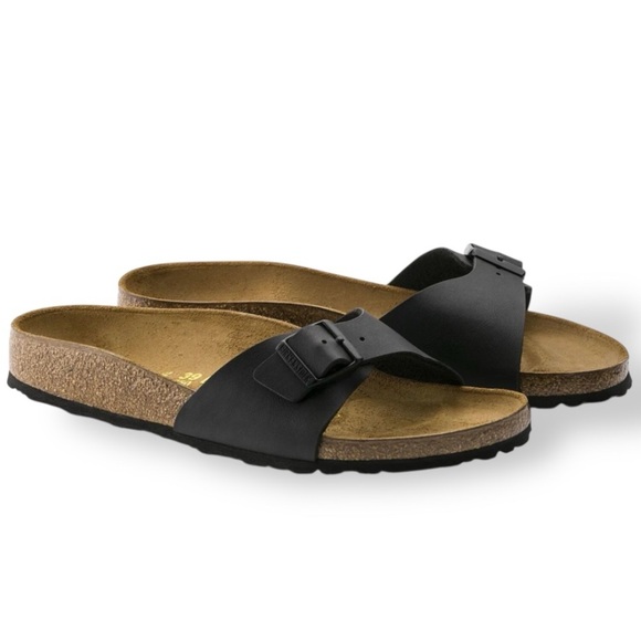 Birkenstock Shoes - Birkenstocks Madrid Birko-Flor Black Birkenstock Sandals Size 40